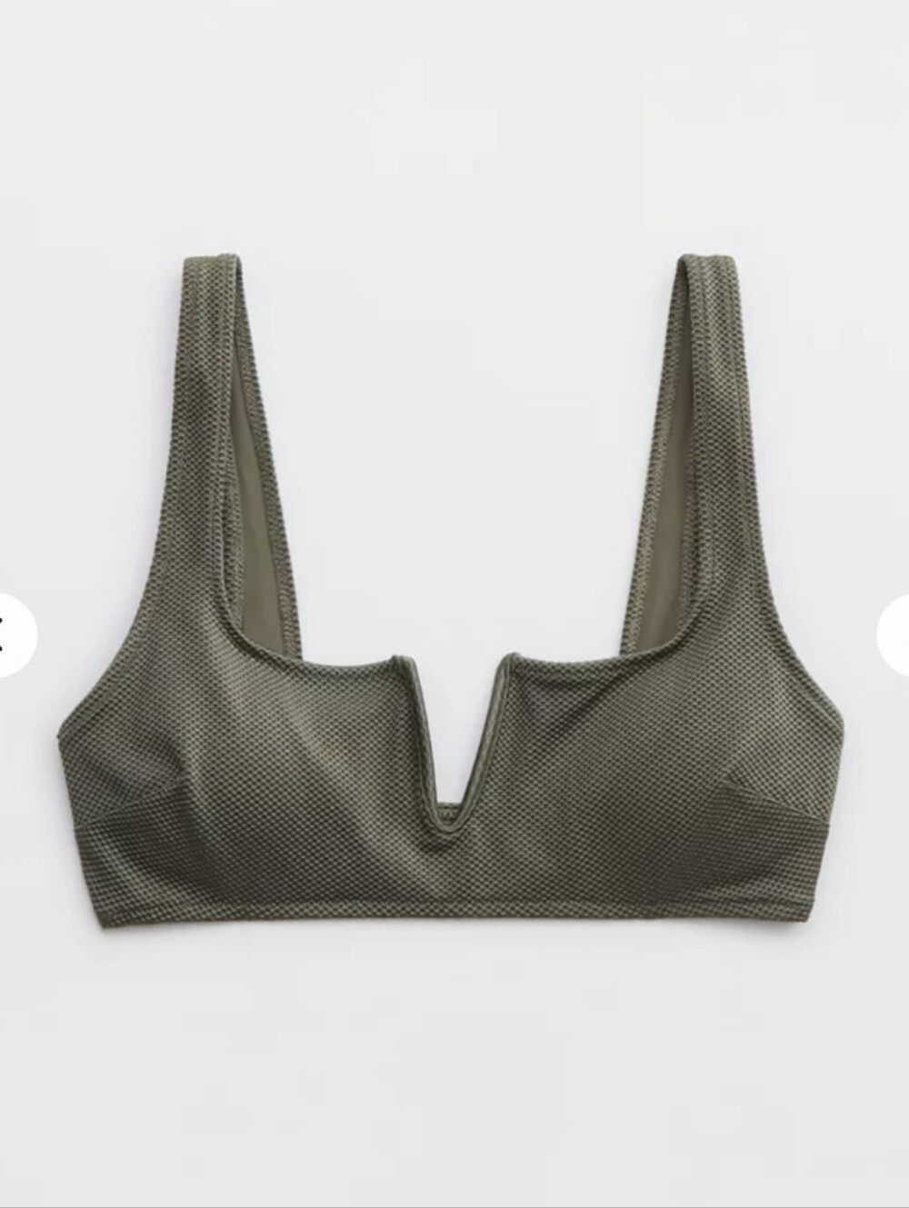 NWOT Aerie Shine Pique V Wire Scoop Bikini Top
